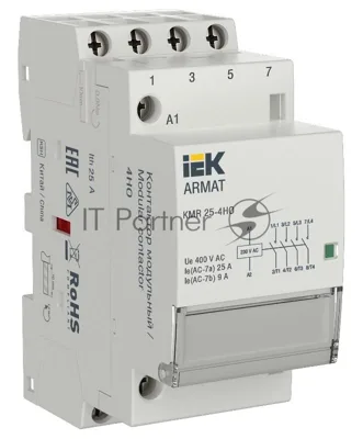 Контактор модульный KMR 25А 230В AC 4НО ARMAT IEK AR-KMR10-025-40-230