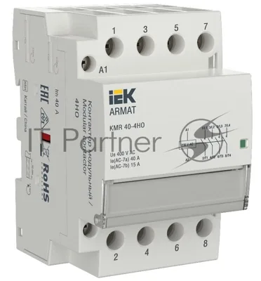 Контактор модульный KMR 40А 230В AC 4НО ARMAT IEK AR-KMR10-040-40-230