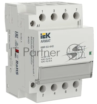 Контактор модульный KMR 63А 230В AC 4НО ARMAT IEK AR-KMR10-063-40-230