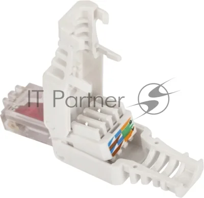 Коннектор LANMASTER LAN-TMP-U6-WH полев.RJ45 Cat.6 UTP бел.