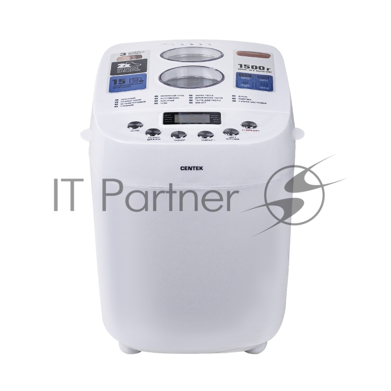 Хлебопечка Centek CT-1417 белый, 850 Вт, 1.5 кг, 15 программ