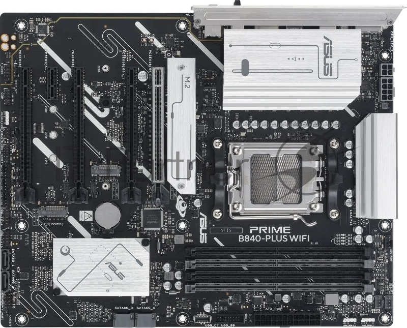 Материнская плата ASUS PRIME B840-PLUS WIFI, AM5, AMD B840, 4xDDR5, 4xSATA, 3xM.2, 1xPCIe 4.0 x16, 3xPCIe 3.0 x16, 1xPCIe 3.0 x1, DisplayPort, HDMI, 1x2.5Gb LAN, 8xUSB, 3x3.5 мм, 7.1, ATX