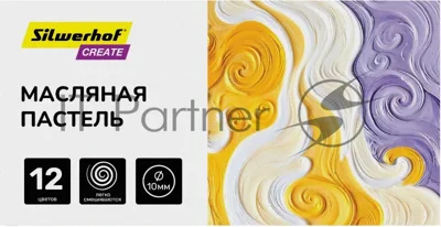 Масляная пастель Silwerhof Create 12 цветов, длина 70мм, диаметр 10мм