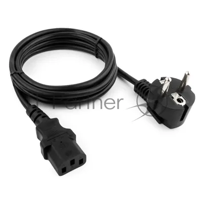 Кабель питания Cablexpert PC-186-VDE-1.5M Schuko-C13, 3x0.75мм2, 10A, VDE, с заземлением, 1.5м, черный, пакет