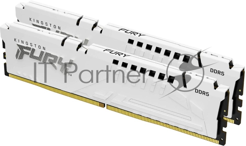 Оперативная память Kingston Fury Beast, DDR5, 32Gb (2x16 Gb), 5600 MHz, CL36, DIMM, радиатор, белый