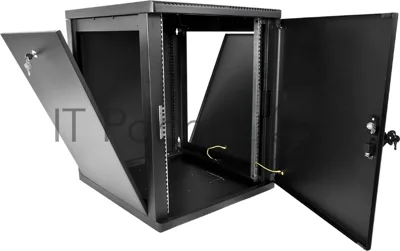 Шкаф телекоммуникационный ЦМО настенный разборный 15U (600 x 520) съемные стенки, дверь металл, черный (ШРН-М-15.500.1-9005)