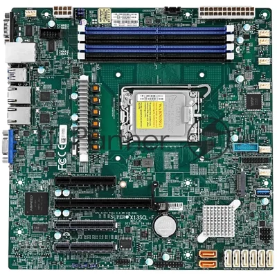 Материнская плата Supermicro X13SCL-F, LGA1700, Intel C262, 4xDDR5, 8xSATA, 1xM.2 PCIe 4.0, 1xPCIe 5.0 x16, 1xPCIe 5.0 x8, 2xPCIe 4.0 x4, 1xVGA, 1xCOM, 2x1Gb LAN, 2xUSB 3.2 Gen1, 2xUSB 2.0, 1x3.5 мм, microATX