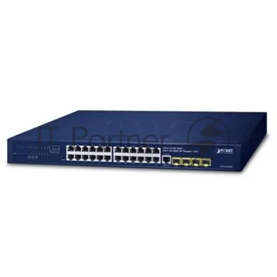 Коммутатор PLANET GS-4210-24T4S, 24×1 Гбит/с + 4×1 Гбит/с SFP, управляемый