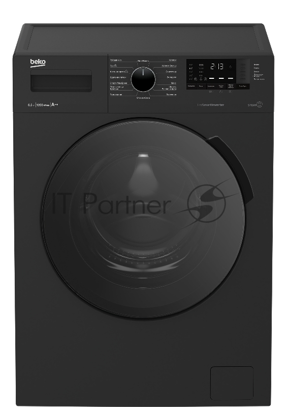 Стиральная машина Beko WSPE 6H612A черный, загрузка фронтальная 6,5 кг, 1200 об/мин., класс: А++