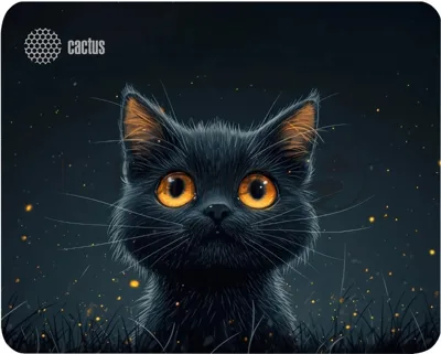 Коврик для мыши Cactus черный Cat 250x200x3мм (CS-MPC-D09S)