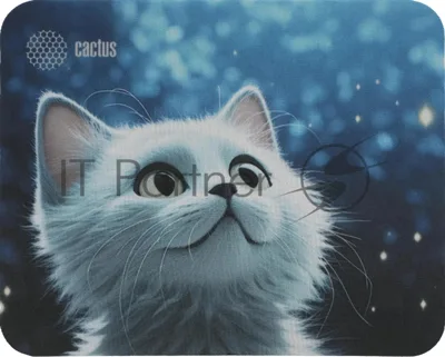 Коврик для мыши Cactus белый Cat 220x180x2мм (CS-MPC-P06XS)