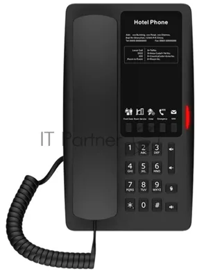 Fanvil H4, 2 SIP-акк., POE, БП в комп., 1x100 Mbps, Чёрный, 5 прог. клав.