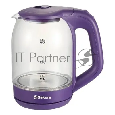 Чайник SAKURA SA-2736V 1.8 л, стекло точечная подсв