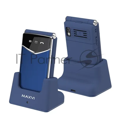 Мобильный телефон Maxvi E11ds синий/серебристый