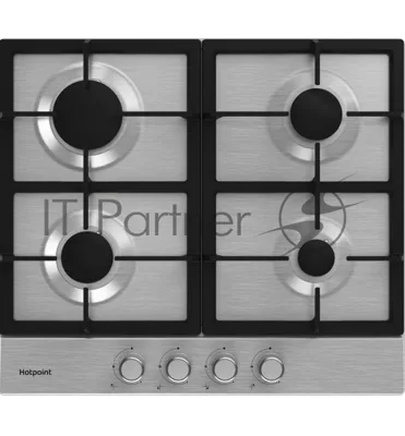 Газовая варочная поверхность Hotpoint HGMT 641 IX, 4 конфорки, нержавеющая сталь, 7400 Вт