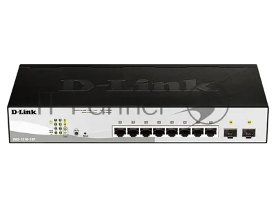 Коммутатор D-Link DGS-1210-10P/FL2A, 8×1 Гбит/с + 2×1 Гбит/с SFP, настраиваемый