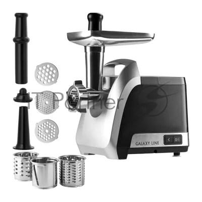 Мясорубка электрическая Galaxy Line GL 2423 черный, 2200 Вт, 2.6 кг/мин, реверс, защита от перегрузки, насадки - 6