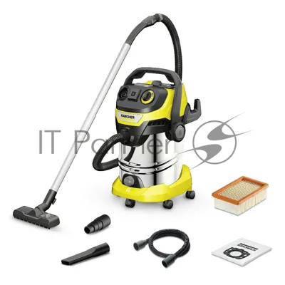Строительный пылесос Karcher WD 6 P S V-30/8/35/T (YSY) желтый, 300/1300 Вт, уборка сухая/сбор воды, пылесборник мешок/контейнер, 30 л