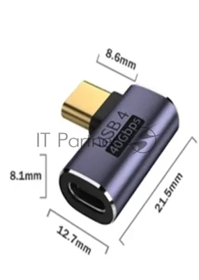 Переходник USB 4 Type-C мама-папа угловой тип 2