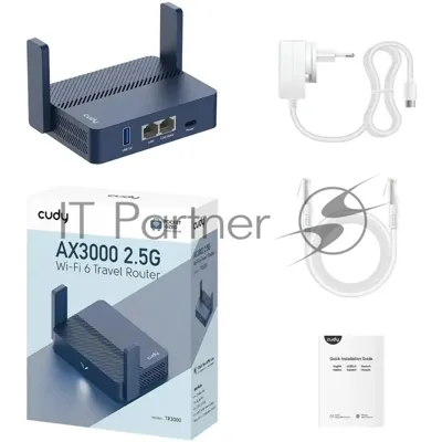 Маршрутизатор Cudy TR3000, AX3000, 2,5 Gbит/с (WAN) + 1 Gbит/с (LAN)1 USB3.0, MU-MIMO, Mesh (TR3000)