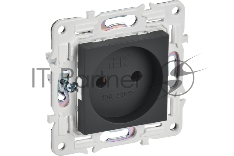 Розетка IEK SKANDY SK-R02G 10А графит без заземл. без защ. шторок SK-R10-10-K53