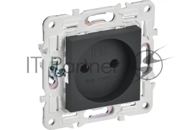 Розетка IEK SKANDY SK-R02G 10А графит без заземл. без защ. шторок SK-R10-10-K53