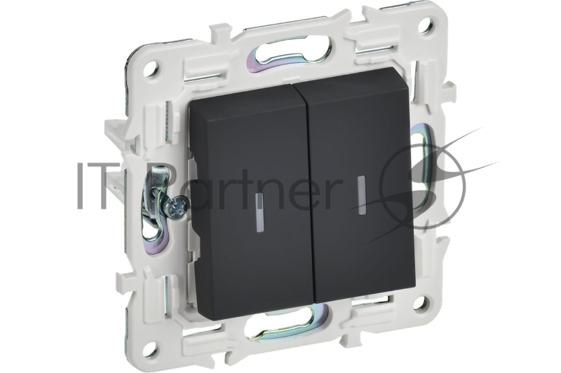 Выключатель IEK SKANDY SK-V09G 2-кл. 10А с индикацией графит SK-V20-1-10-K53