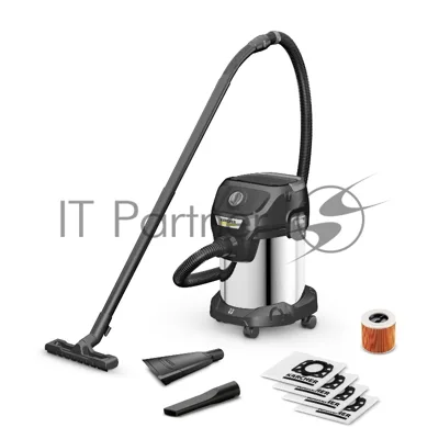 Строительный пылесос Karcher KWD 3 S V-17/4/20 Anniversary Edition черный, 1000 Вт, уборка сухая/сбор воды, пылесборник мешок/контейнер, 17 л