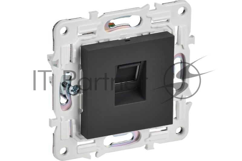 Розетка компьютерная IEK SKANDY SK-K01G графит RJ45 кат.5E SK-K10-1-K53