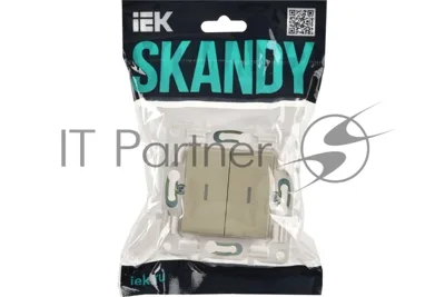Выключатель 2-кл. IEK SKANDY SK-V09B 10А с индикацией бежевый SK-V20-1-10-K10