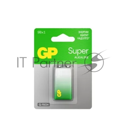 Алкалиновая батарейка GP Super Alkaline G-Tech 9V Крона - 1 шт. на блистере (1 шт.)