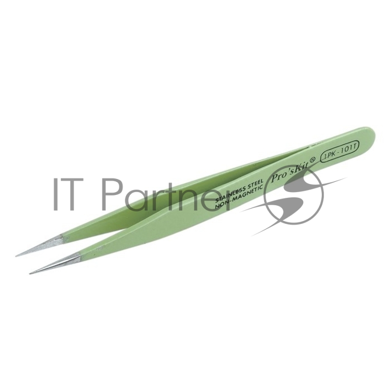 Пинцет Pro'sKit 1PK-101T антимагнитный, прямой, зеленый 120мм