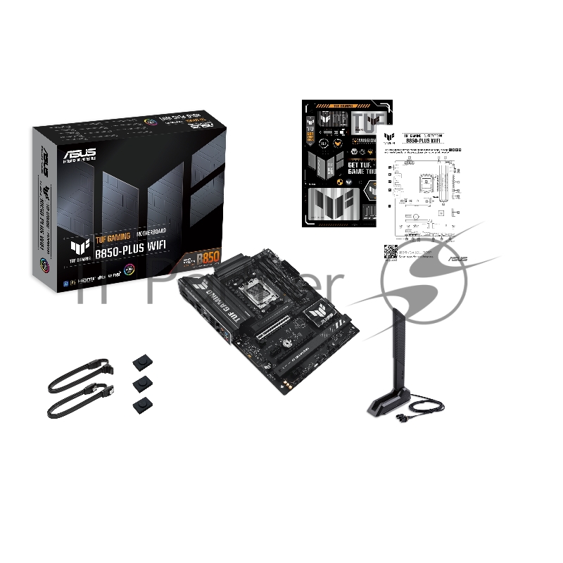 Материнская плата ASUS TUF GAMING B850-PLUS WIFI, AM5, AMD B850, 4xDDR5, 4xSATA, 3xM.2, 1xPCIe 5.0 x16, 1xPCIe 4.0 x16, 2xPCIe 4.0 x1, DisplayPort, HDMI, 1x2.5Gb LAN, USB Type-C, 5x3.5 мм, 7.1, ATX