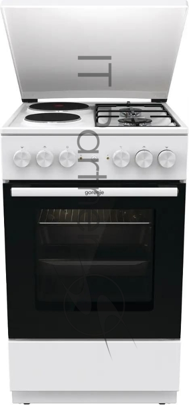 Плита комбинированная Gorenje GK5A12WG белый, конфорок 2 газовых и 2 электрических, духовка 68 л, 50 см x 85 см x 59.4 см