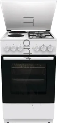 Плита комбинированная Gorenje GK5A12WG белый, конфорок 2 газовых и 2 электрических, духовка 68 л, 50 см x 85 см x 59.4 см