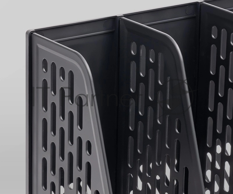 Лоток вертикальный Deli E9849 BLACK E9849 4 отд. сборный для бумаг 325x320x275мм черный, пластик, пластиковый пакет