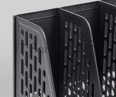 Лоток вертикальный Deli E9849 BLACK E9849 4 отд. сборный для бумаг 325x320x275мм черный, пластик, пластиковый пакет