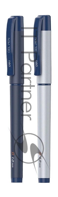 Ручка гелевая Deli EG159-BL ассорти, d=1.0мм, синие чернила, резиновая манжета