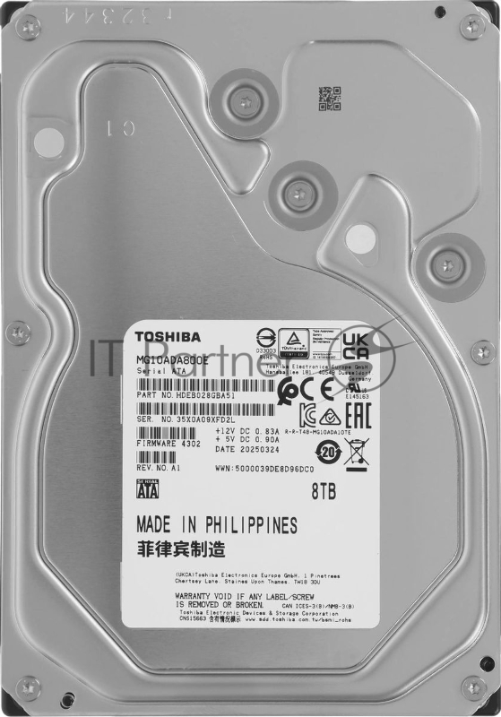 Жесткий диск HDD Toshiba MG10 8Tb 7200rpm SATA III 512Mb 3.5"