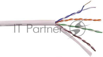 Кабель LANMASTER U/UTP, 4 пары, cat.5e, 350 МГц, LSZH, нг(А)-HF, серый, 305 м