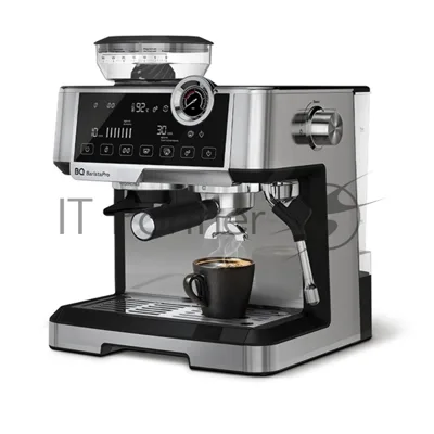 Кофеварка рожковая BQ CM5002 серебристый/черный, исп. кофе - зерновой/молотый, 2,8 л, 2400 Вт, 19 бар