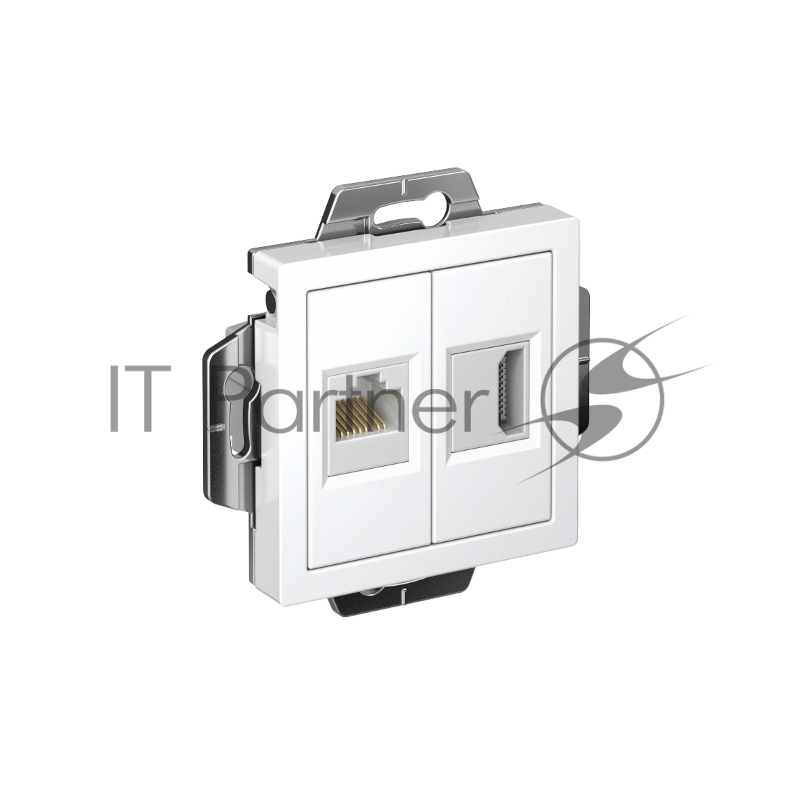 Розетка двойная ATLASDESIGN HDMI+RJ45, кат.5Е, механизм, БЕЛЫЙ