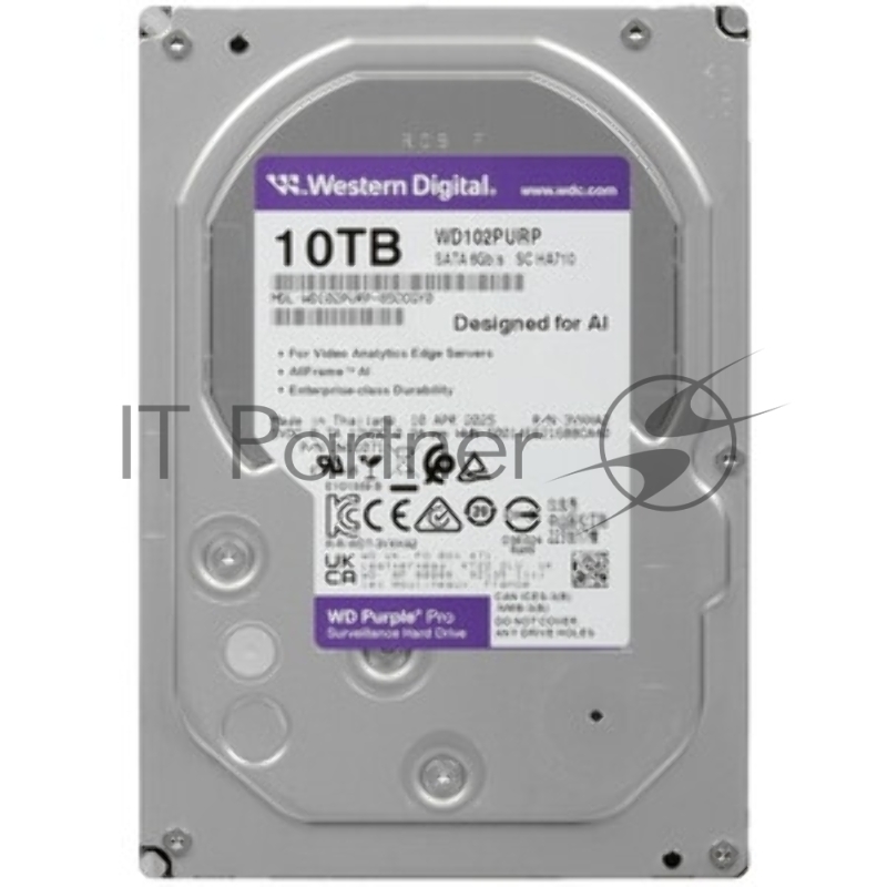 Жесткий диск HDD WD Purple Pro 10Tb 7200rpm SATA 512Mb 3.5"