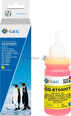 Чернила G&G GG-BT5000Y желтый70мл для Brother HL-T4000DW/DCP-T510W/DCP-T710W/MFC-T810W/