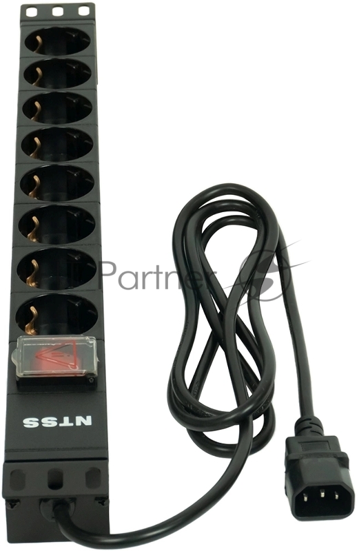 Блок распределения питания NTSS NTSS-PDU-DA1017 гор.размещ. 8xSchuko базовые 10A C14 2м