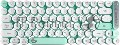 Клавиатура беспроводная Gembird KBW-9, 80кл, подсветка 6 цв, BT 5.1/радио/USB, белая