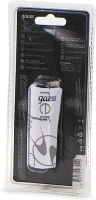 Фонарь ручной Gauss GFL207 черный 3Вт встроенный аккумулятор (GF207)