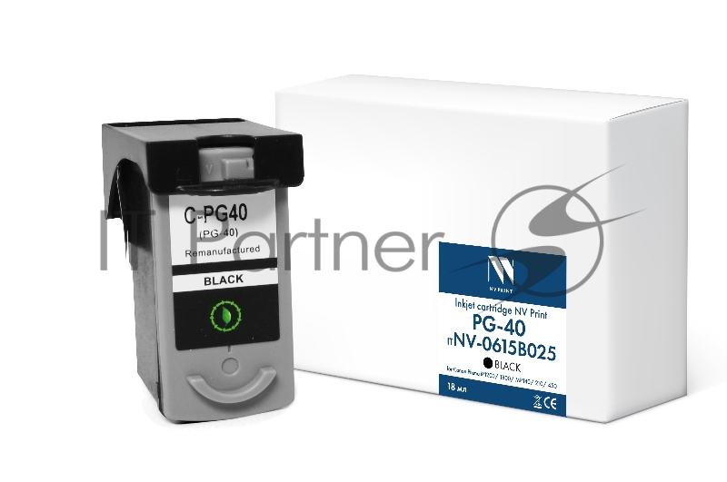 Картридж струйный NVPrint PG-40 (NV-0615B025) Black для Canon Pixma iP1200/1800 MP140/210/450 (18 мл) совместимый