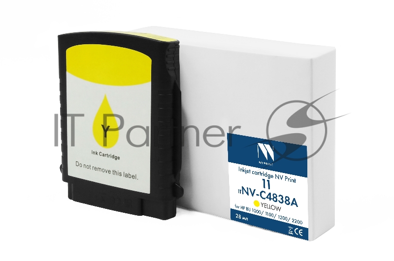 Картридж струйный NVPrint 11 (NV-C4838A) Yellow для HP BIJ 1000/1100/1200/2200 (28мл) совместимый