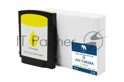 Картридж струйный NVPrint 11 (NV-C4838A) Yellow для HP BIJ 1000/1100/1200/2200 (28мл) совместимый